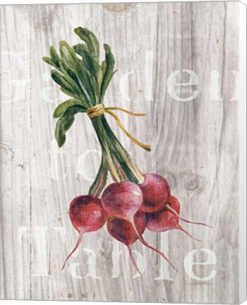 Framed Market Vegetables III on Wood Print