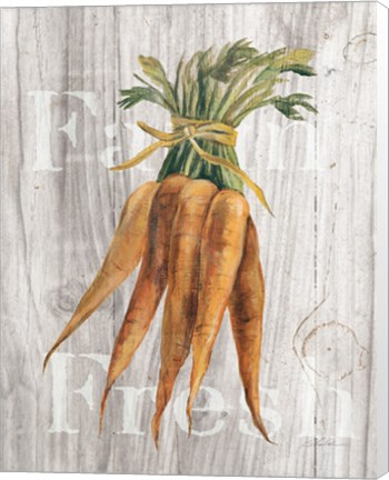 Framed Market Vegetables I on Wood Print