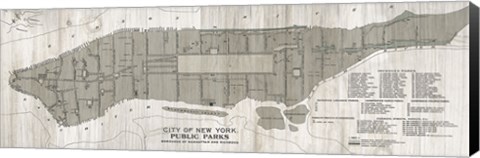 Framed New York Parks Map Print