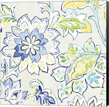 Framed Ceylon Gardens VI Indigo Print
