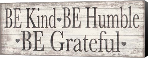 Framed Kind Humble Grateful Wood Sign Print