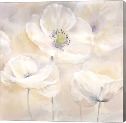 Framed White Poppies I Print