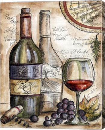 Framed Vintner&#39;s Journal Sketch II Print