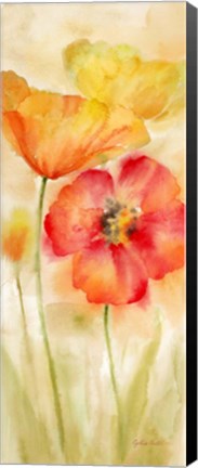 Framed Watercolor Poppy Meadow Spice Panel I Print