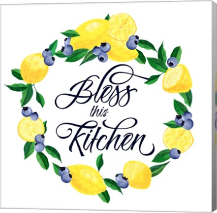 Framed Lemon Blueberry Kitchen Sign I Print