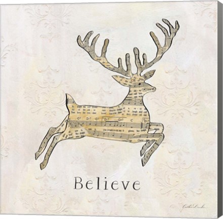 Framed Vintage Christmas Believe Print