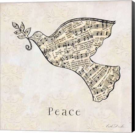 Framed Vintage Christmas Peace Print