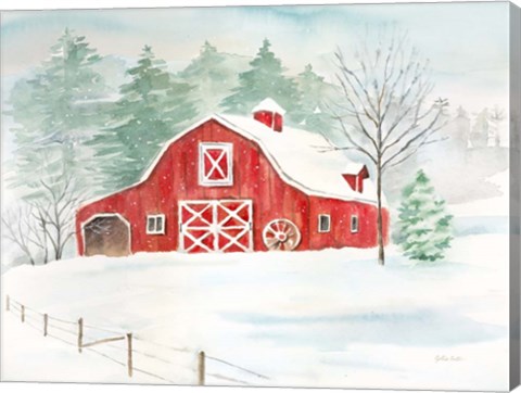 Framed Winter Farmhouse Print