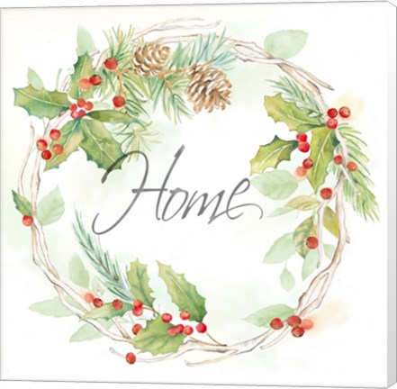 Framed Holiday Wreath Home Print