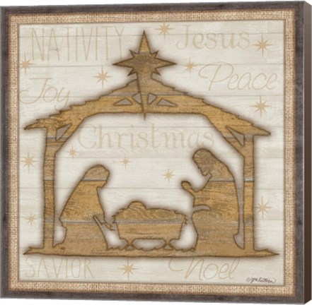 Framed Rustic Nativity Print