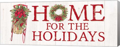 Framed Home for the Holidays Sled Sign Print