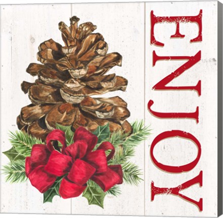 Framed Home for the Holidays Enjoy Pine cone Print