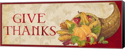 Framed Fall Harvest Give Thanks sign Print