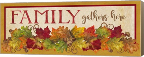 Framed Fall Harvest Family Gathers Here sign Print