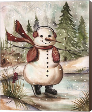 Framed Country Snowman III Print