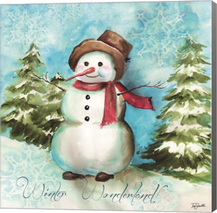 Framed Watercolor Snowmen II Print