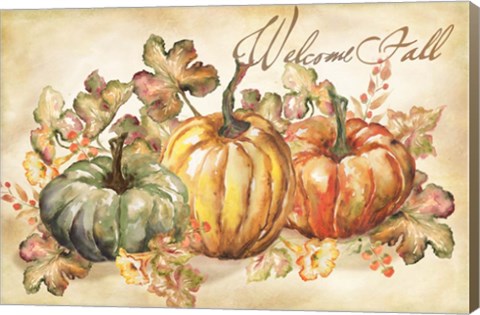 Framed Watercolor Harvest Welcome Fall Print