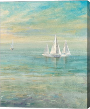 Framed Sunrise Sailboats II Print