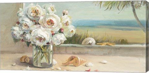 Framed Coastal Roses Crop Print