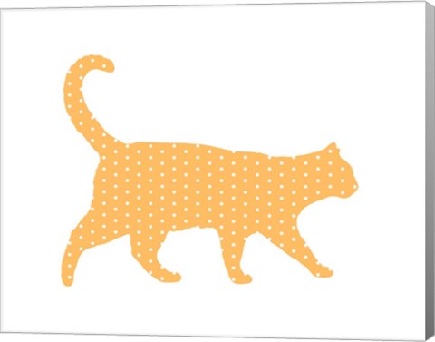 Framed Dot Pattern Cat - Orange Print