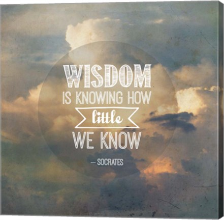 Framed Wisdom is Knowing How Little We Know - Yellow Clouds Print