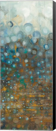 Framed Blue and Bronze Dots III Print
