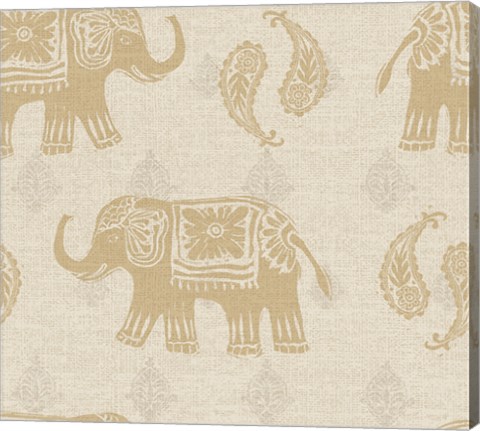 Framed Elephant Caravan Patterns I Print