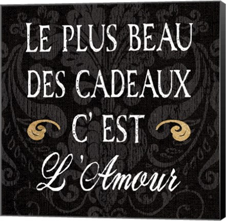 Framed Inspirational Collage I French on Black Print