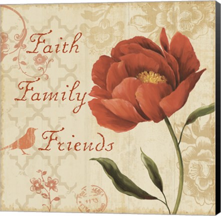 Framed Faith Family Friends Sq Print