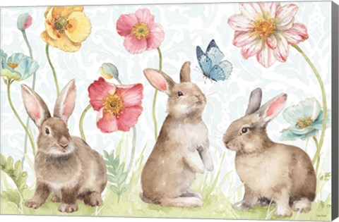 Framed Spring Softies Bunnies I Print