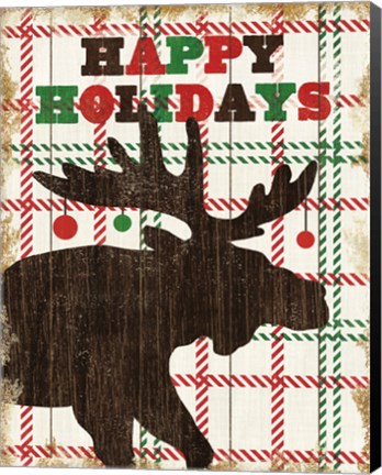 Framed Simple Living Holiday Moose Print