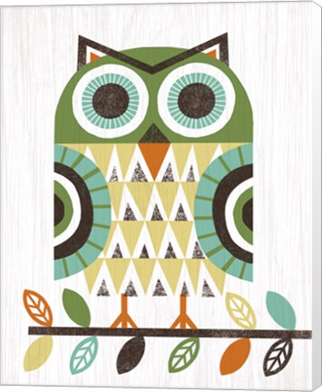 Framed Folk Lodge Owl Earth Print