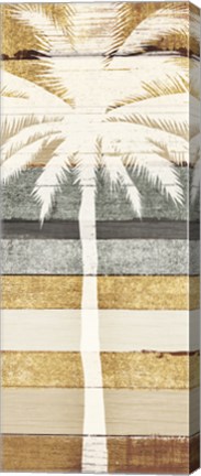 Framed Beachscape Palms IV Gold Neutral Print