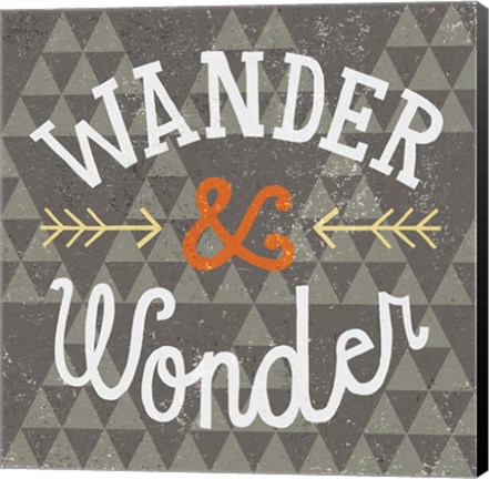 Framed Mod Triangles Wander and Wonder Retro Print