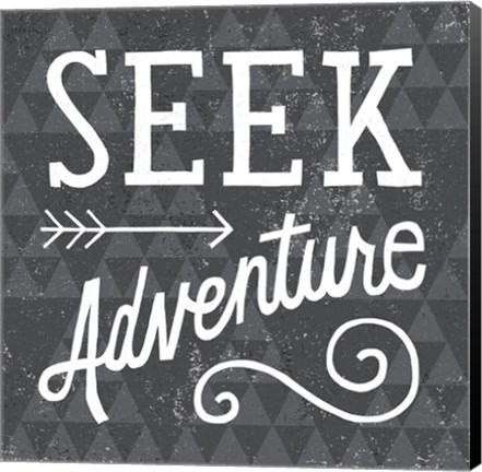 Framed Mod Triangles Seek Adventure Print