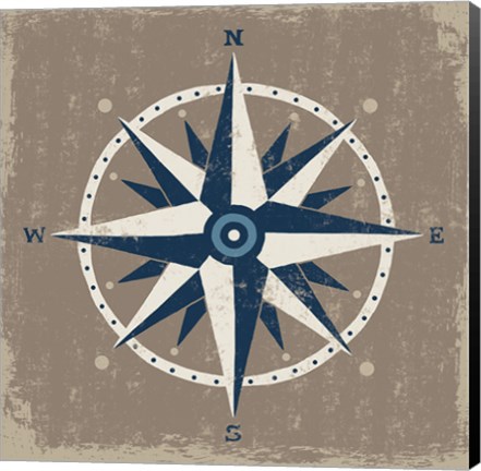 Framed Nautical Compass Print