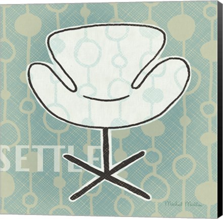 Framed Retro Chair IV Settle Print