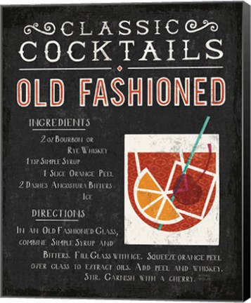 Framed Classic Cocktail Old Fashioned Print