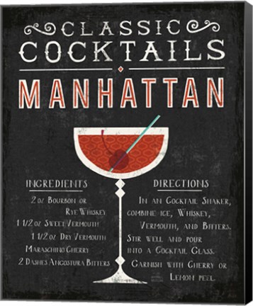 Framed Classic Cocktail Manhattan Print