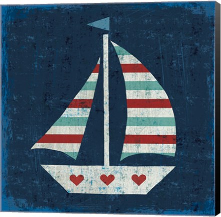 Framed Nautical Love Sail Boat Print