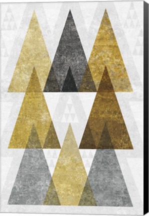 Framed Mod Triangles IV Gold Print