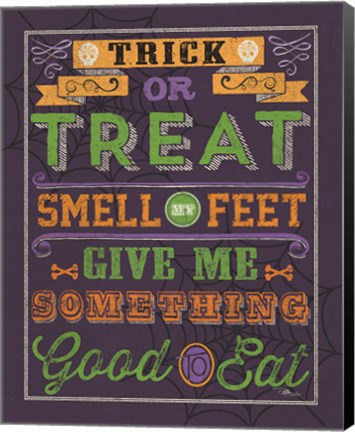 Framed Halloween Talk I Color Purple Print