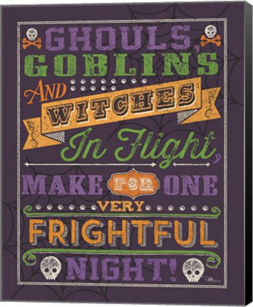 Framed Halloween Talk II Color Purple Print