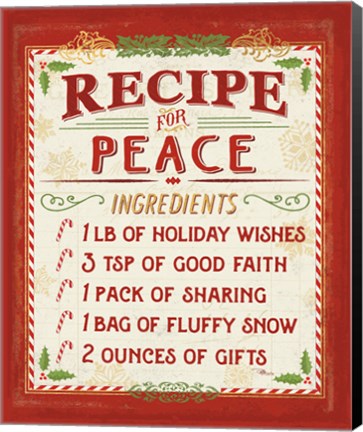 Framed Holiday Recipe II Print