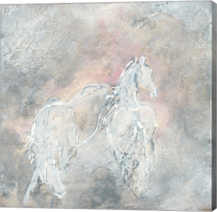 Framed Blush Horses II Print