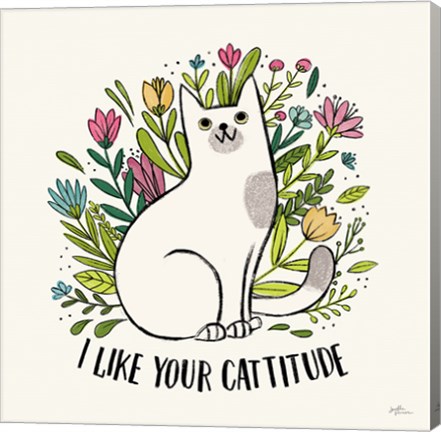 Framed Purrfect Garden V Print