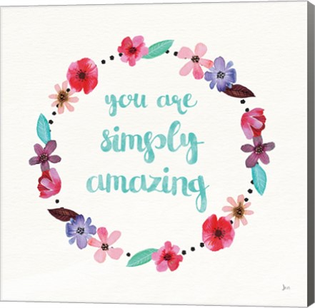 Framed Simply Amazing I Blue and Blush Print