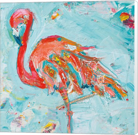 Framed Flamingo Bright Print