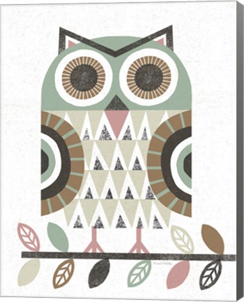 Framed Folk Lodge Owl v2 Hygge Print