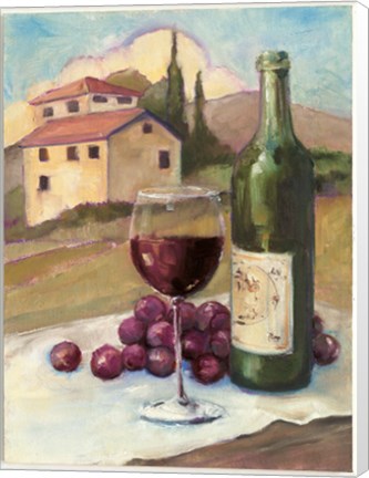 Framed Vino Toscano no Border Print